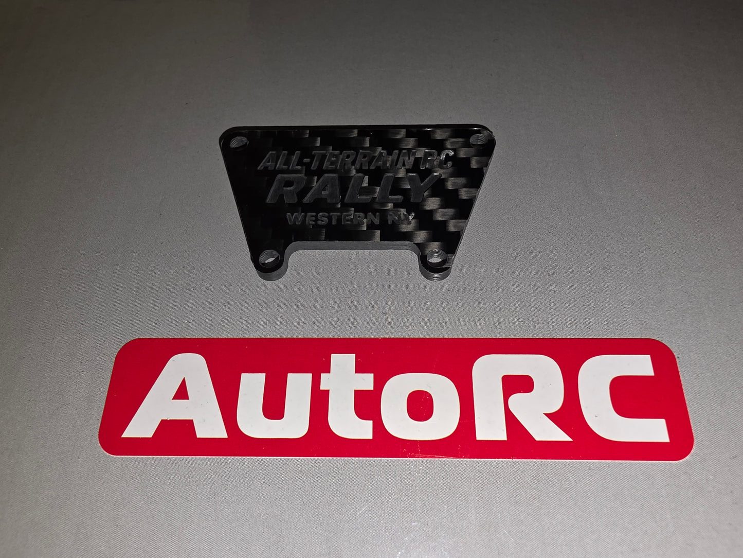 #AU0401a Double Side Engraved AR10 Sponge Plate 'All Terrain RC Rally WNY'